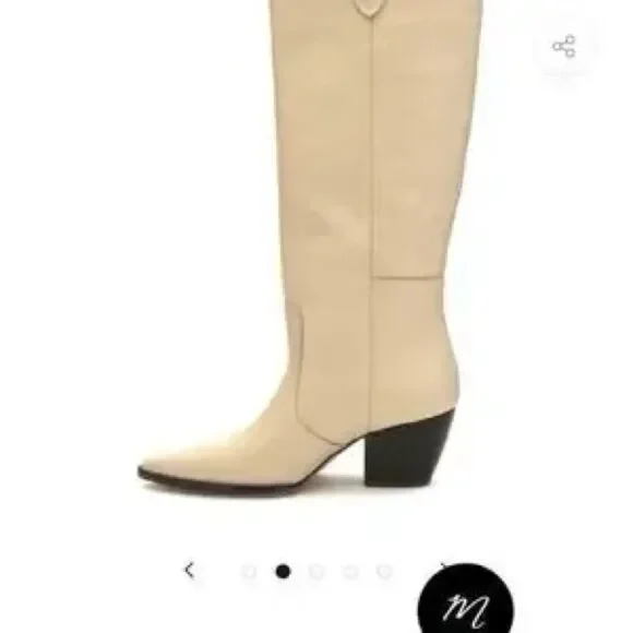 Free People x STELLA WESTERN BOOT Bone Ivory 6.5 New